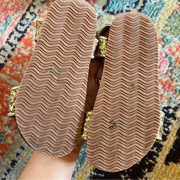 J. Crew Girls' cork-sole glitter-strap sandals size 11 - Picture 3 of 4